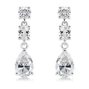 Porta White Topaz - stříbrné náušnice s bílým topazem