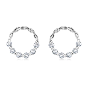 Snow White Topaz - stříbrné náušnice s bílým topazem