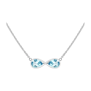 Tail Blue Topaz - stříbrný náhrdelník s modrým topazem