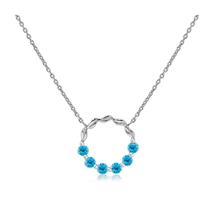 Lava Blue Topaz - stříbrný náhrdelník s modrým topazem