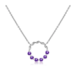 Lava S Amethyst - stříbrný náhrdelník s fialovým amethystem