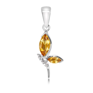 Stare Golden Citrine + White Topaz - stříbrný přívěsek s citrínem a bílým topazem