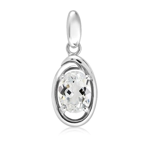 Zephyr White Topaz - stříbrný přívěsek s bílým topazem