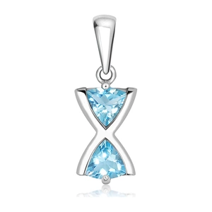Flod Blue Topaz - stříbrný přívěsek s modrým topazem