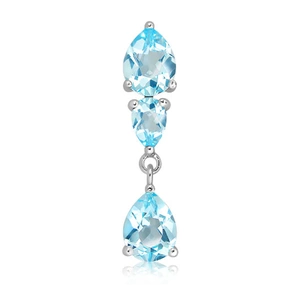 Cloud Blue Topaz - stříbrný přívěsek s modrými topazy