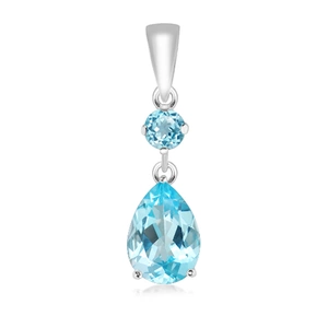 Valet Blue Topaz - stříbrný přívěsek s modrým topazem