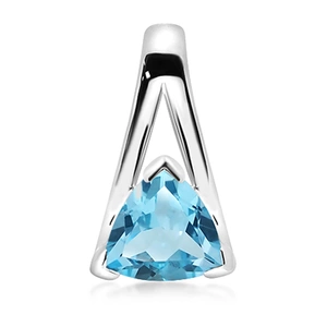 Flame Blue Topaz - stříbrný přívěsek s modrým topazem