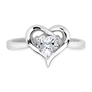 Sparkle White Topaz - prsten ze stříbra s bílým topazem