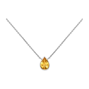 Ether Golden Citrine - stříbrný náhrdelník se zlatým citrínem 