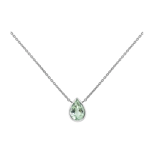 Ether Green Amethyst - stříbrný náhrdelník se zeleným ametystem