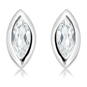 Aurora White Topaz - stříbrné náušnice s bílým topazem