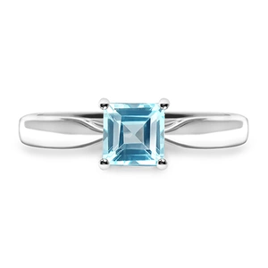 Spare Blue Topaz - prsten ze stříbra s modrým topazem