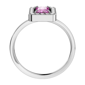 Sylvara P Steel - zásnubní prsten z chirurgické oceli s růžovým zirkonem