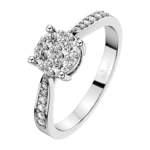 Zlata Princess W Briliant - zásnubní prsten z bílého zlata