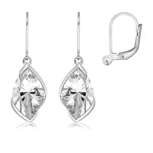 Marcin S White Topaz - stříbrné náušnice s bílým topazem