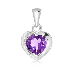 Norelia S Amethyst + White Topaz - stříbrný přívěsek s ametystem a bílým topazem