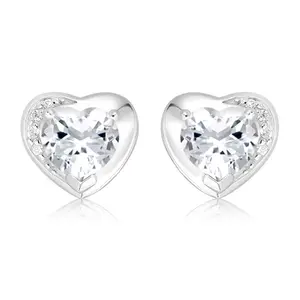 Elvara S White Topaz - stříbrné náušnice s bílými topazy