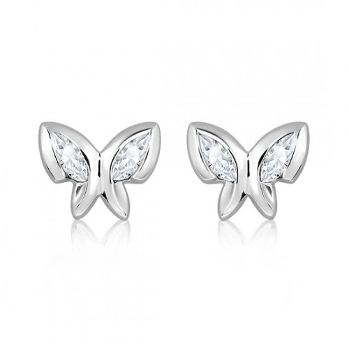 Edin S White Topaz-stříbrné náušnice s bílým topazem