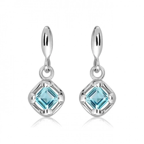 Lam S Blue Topaz-stříbrné náušnice s modrým topazem