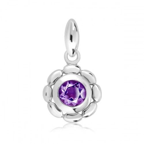 Lina S Amethyst stříbrný přívěsek s ametystem