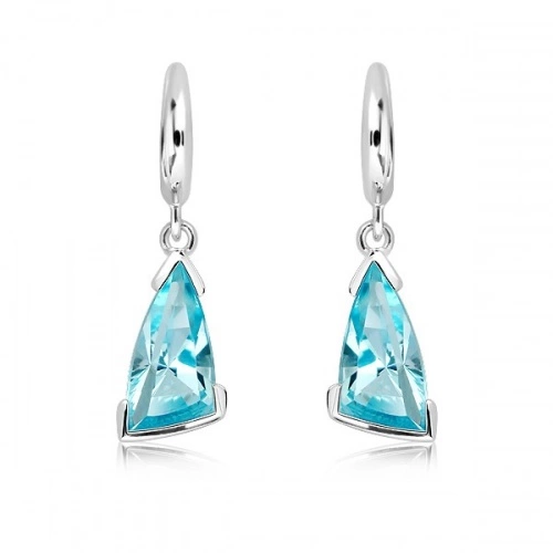Myra S Blue Topaz stříbrné náušnice s modrým topazem