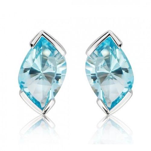 Elim S Blue Topaz stříbrné náušnice s modrým topazem