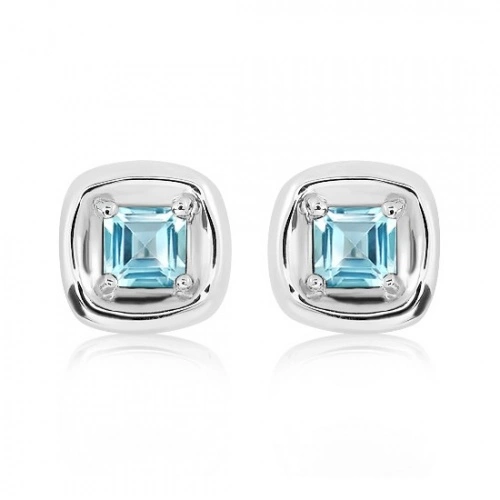 Efka S Blue Topaz stříbrné náušnice s modrým topazem