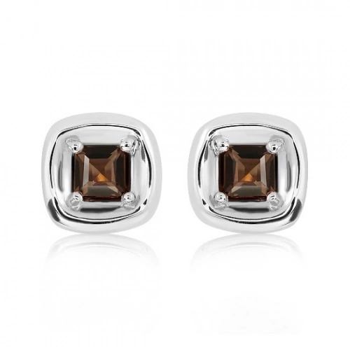 Efka S Smoky Quartz stříbrné náušnice s quartzem