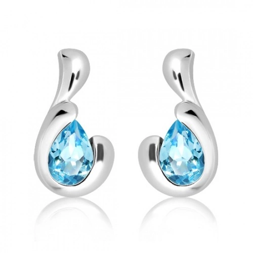 Bibiana S Blue Topaz stříbrné náušnice s modrým topazem