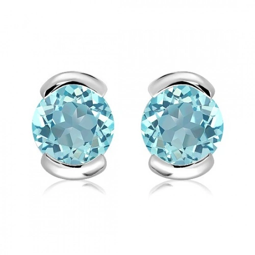 Hela S Blue Topaz stříbrné náušnice s modrým topazem