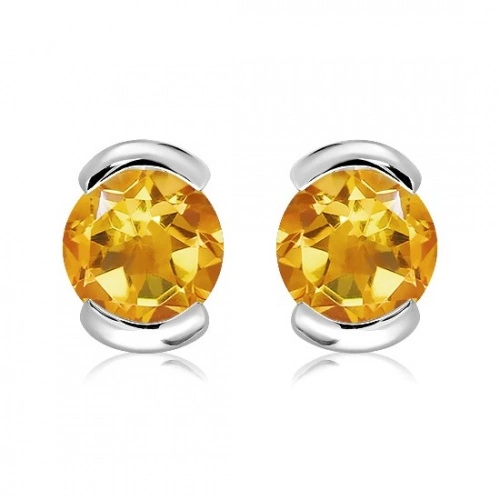 Hela S Golden Citrine stříbrné náušnice s citrínem