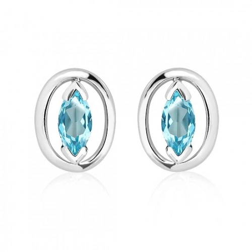 Ivica S Blue Topaz stříbrné náušnice s modrým topazem