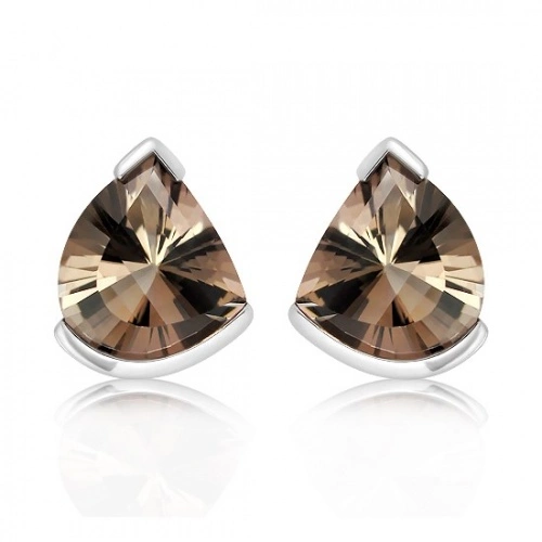 Nazar S Smoky Quartz stříbrné náušnice s quartzem