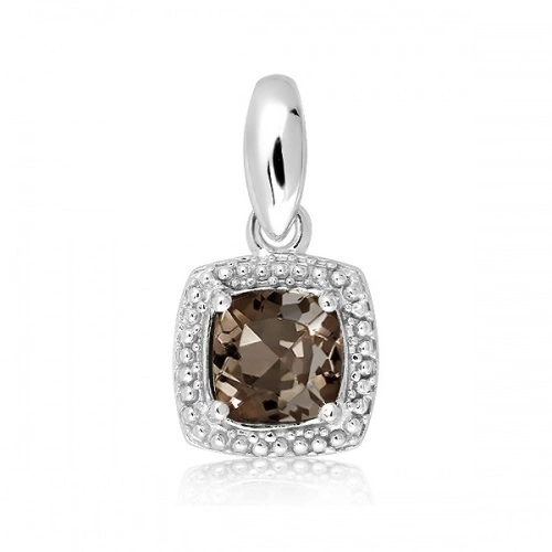 Raja S Smoky Quartz stříbrný přívěsek s kamenem quartz