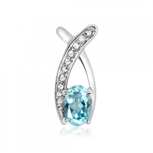 Reno S Blue Topaz stříbrný přívěsek s modrým topazem