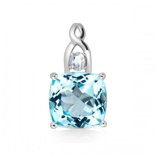 Ron S Blue and White Topaz stříbrný přívěsek s modrým a bílým topazem