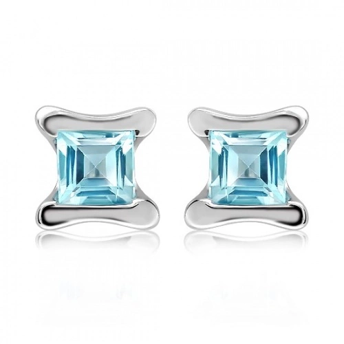 Akira S Blue Topaz stříbrné náušnice s modrým topazem