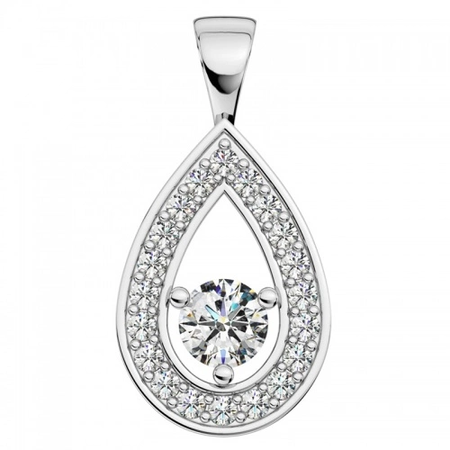 Zara White přívěsek z bílého zlata se zirkony