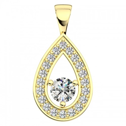 Zara Gold přívěsek ze žlutého zlata se zirkony