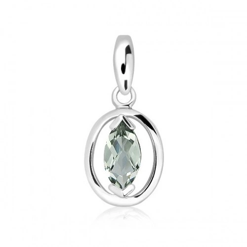 Ivor S Green Amethyst stříbrný přívěsek se zeleným ametystem
