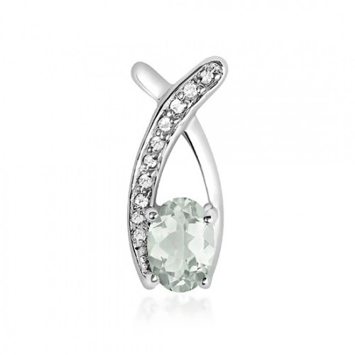 Reno S Green Amethyst stříbrný přívěsek se zeleným ametystem