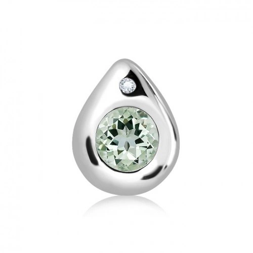 Sibel S Green Amethyst and White Topaz stříbrný přívěsek se zeleným ametystem a bílým topazem