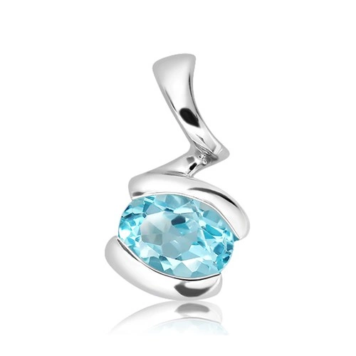 Severie S Blue Topaz stříbrný přívěsek s modrým topazem