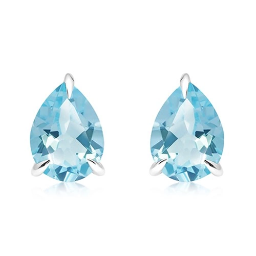 Petruska S Blue Topaz stříbrné náušnice s modrým topazem