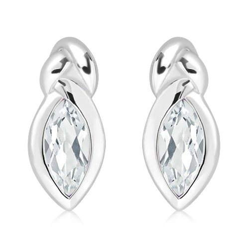 Sostrata S White Topaz stříbrné náušnice s bílým topazem
