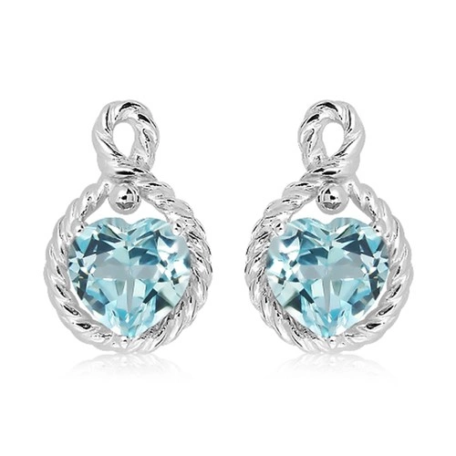 Kiara S Blue Topaz stříbrné náušnice s modrým topazem