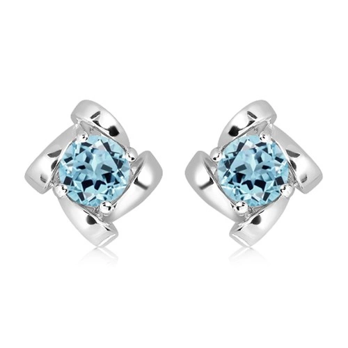 Alvis S Blue Topaz stříbrné náušnice s modrým topazem