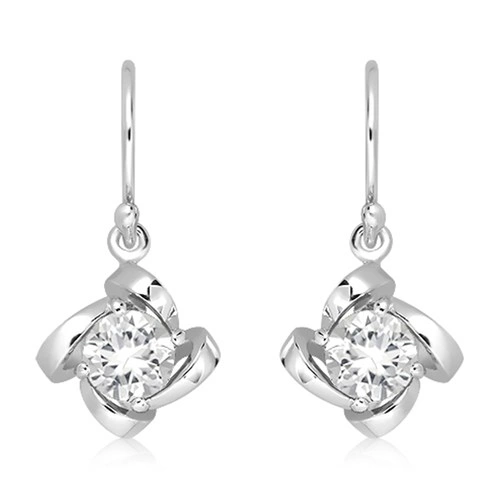 Albea S White Topaz stříbrné náušnice s bílým topazem