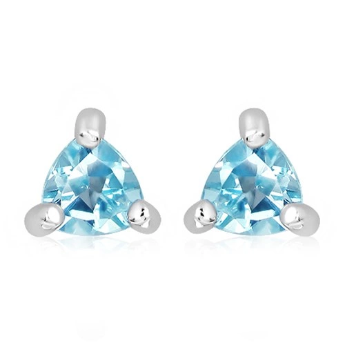 Galie S Blue Topaz stříbrné náušnice s modrým topazem