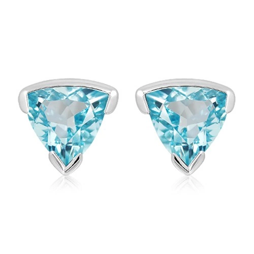 Silesia S Blue Topaz stříbrné náušnice s modrým topazem
